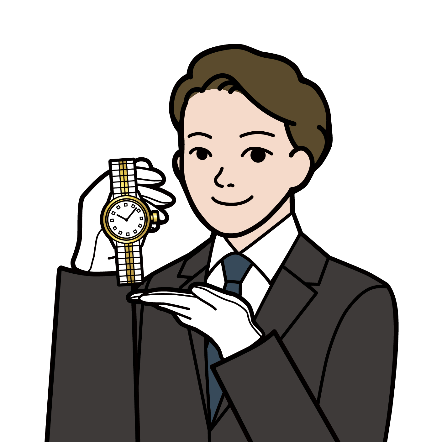査定員_イラスト_男性_02_時計